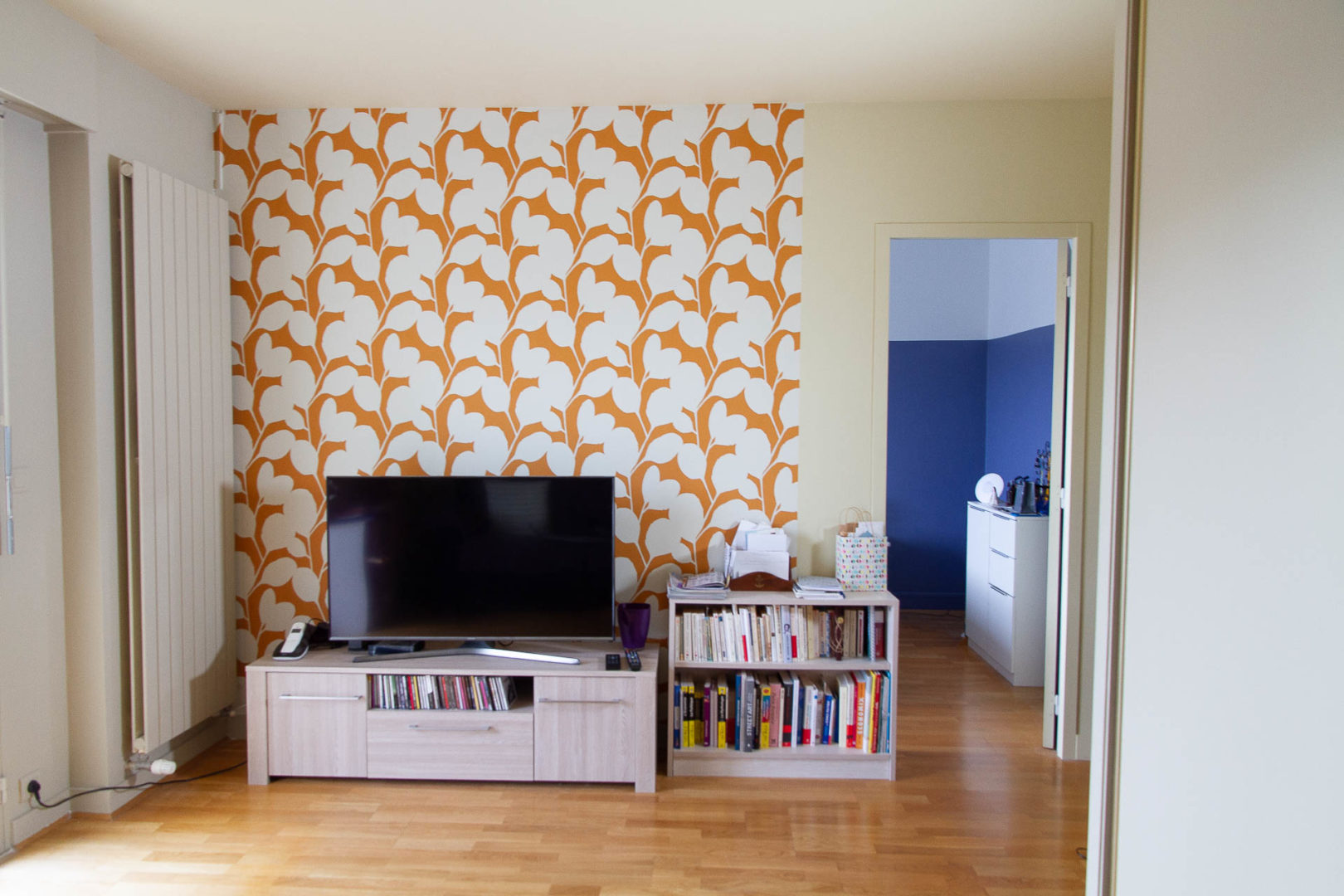 Appartement rénové avec mise en couleurs par la Fabrique Geneviève Naudin